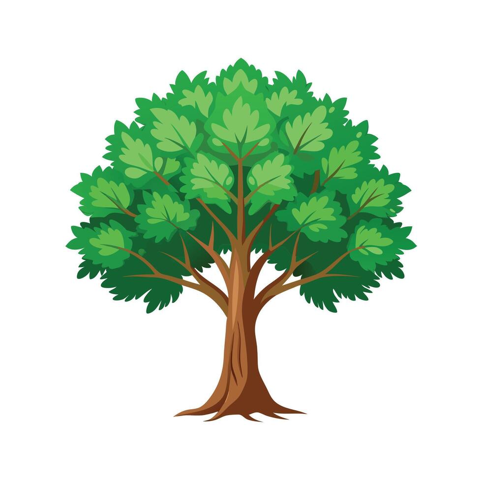 Beautiful Single Big Tree Illustration vector