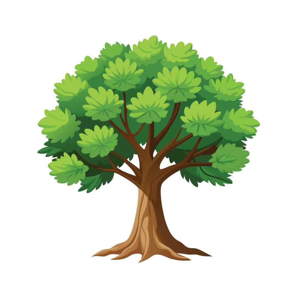 Beautiful Single Big Tree Illustration vector