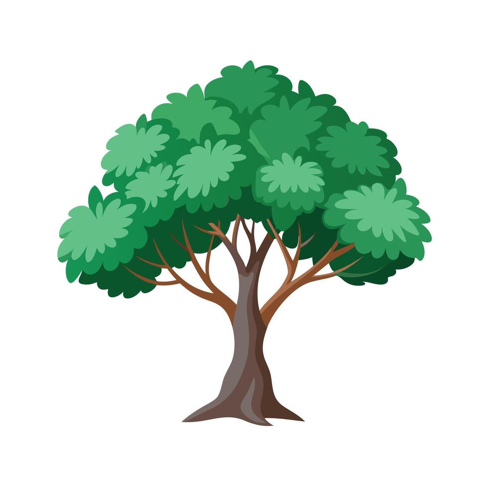 Beautiful Single Big Tree Illustration vector