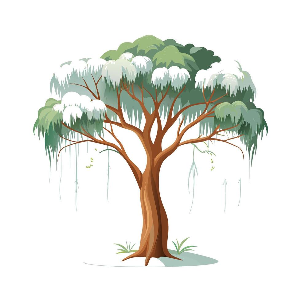 Beautiful Single Big Tree Illustration vector