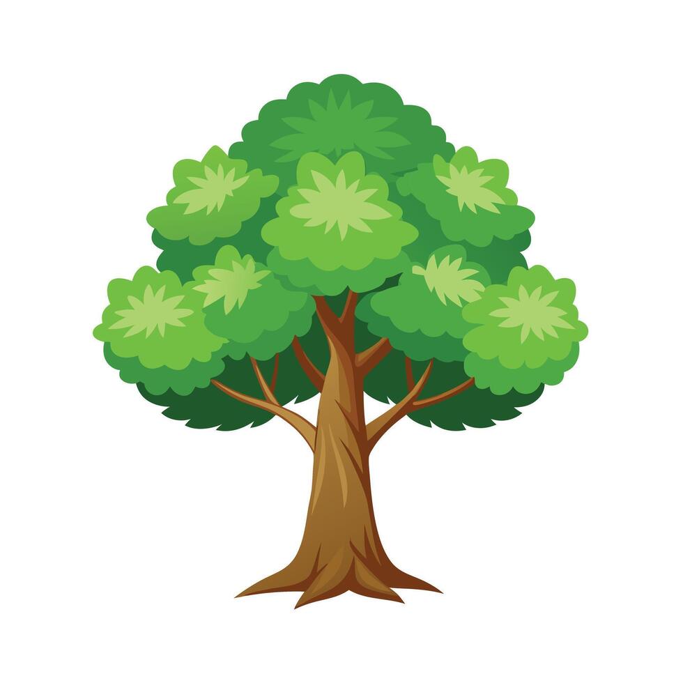 Beautiful Single Big Tree Illustration vector