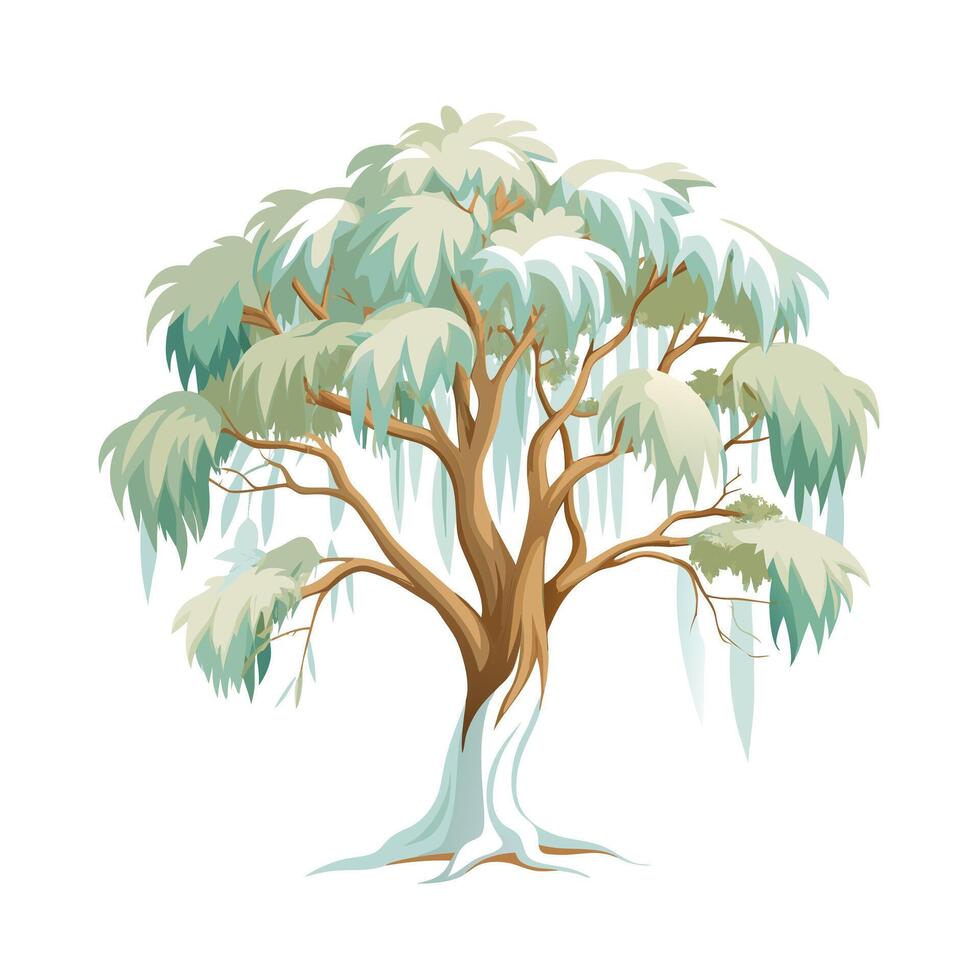 Beautiful Single Big Tree Illustration vector