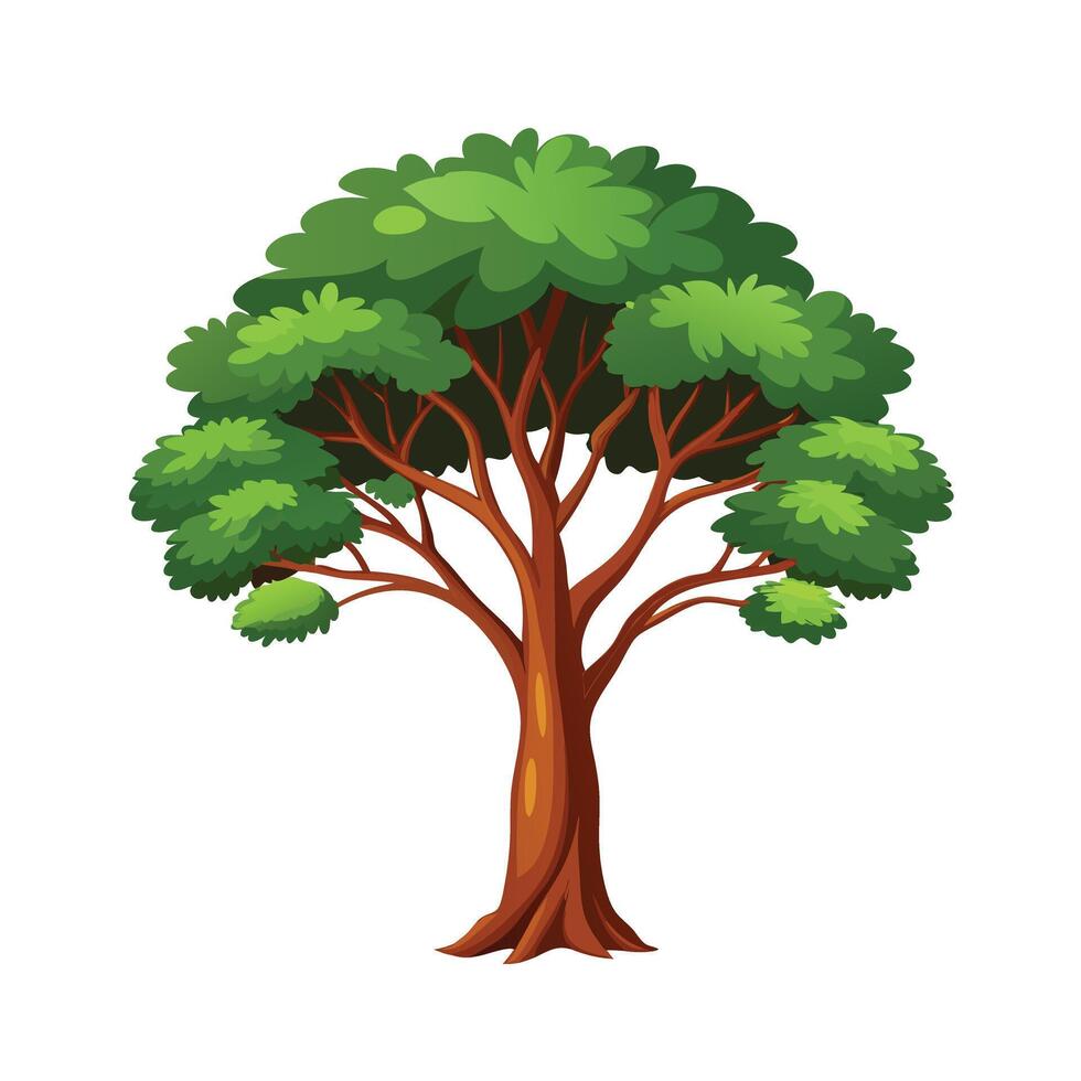 Beautiful Single Big Tree Illustration vector