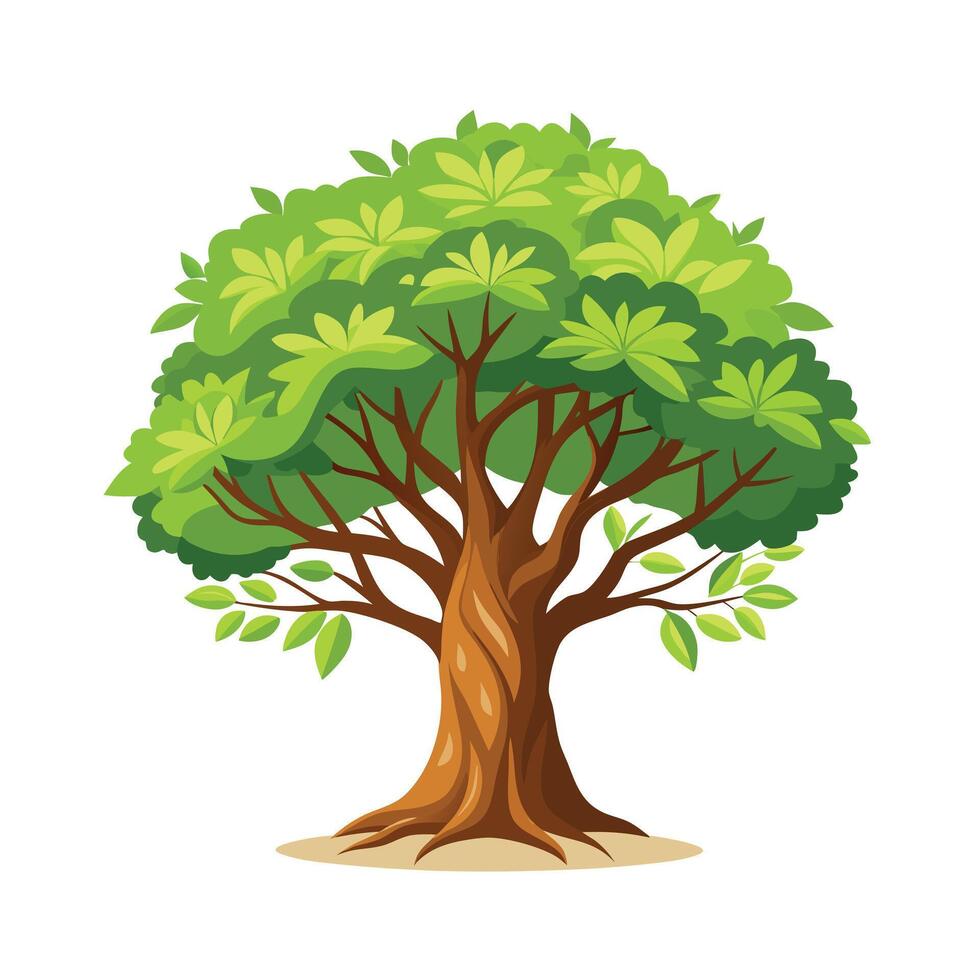 Beautiful Single Big Tree Illustration vector