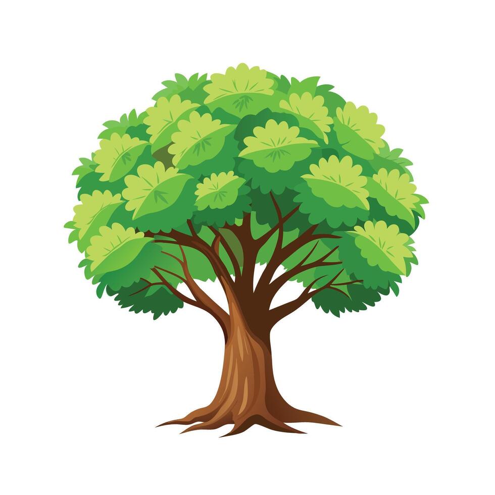 Beautiful Single Big Tree Illustration vector