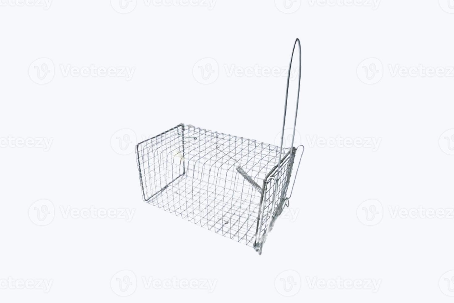 mouse trap isolated on white background humane mouse trap cage with cracker for bait-Humane catch and release-Urban photography photo
