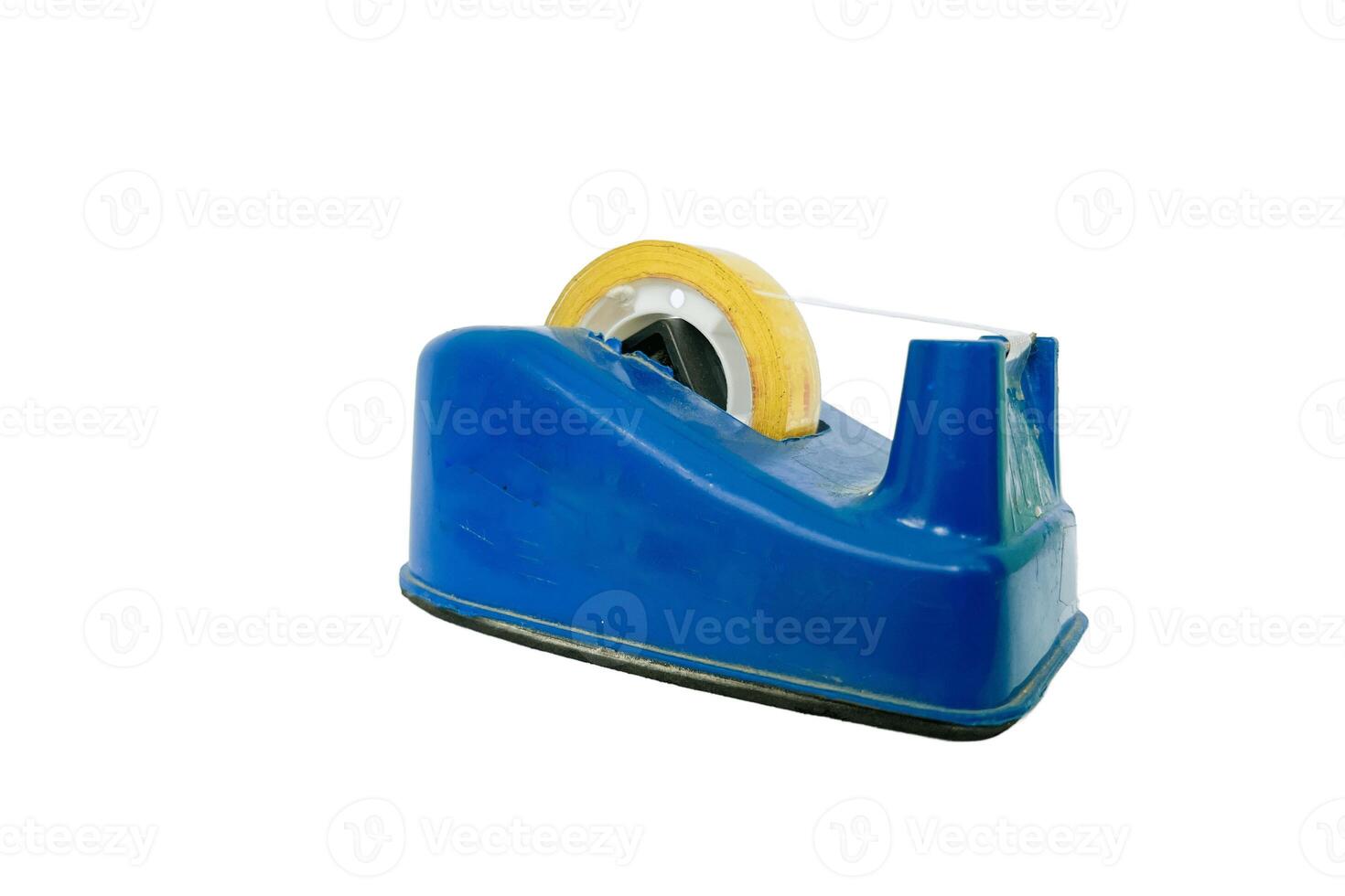 cellophane tape stand with tape, isolated on white background photo