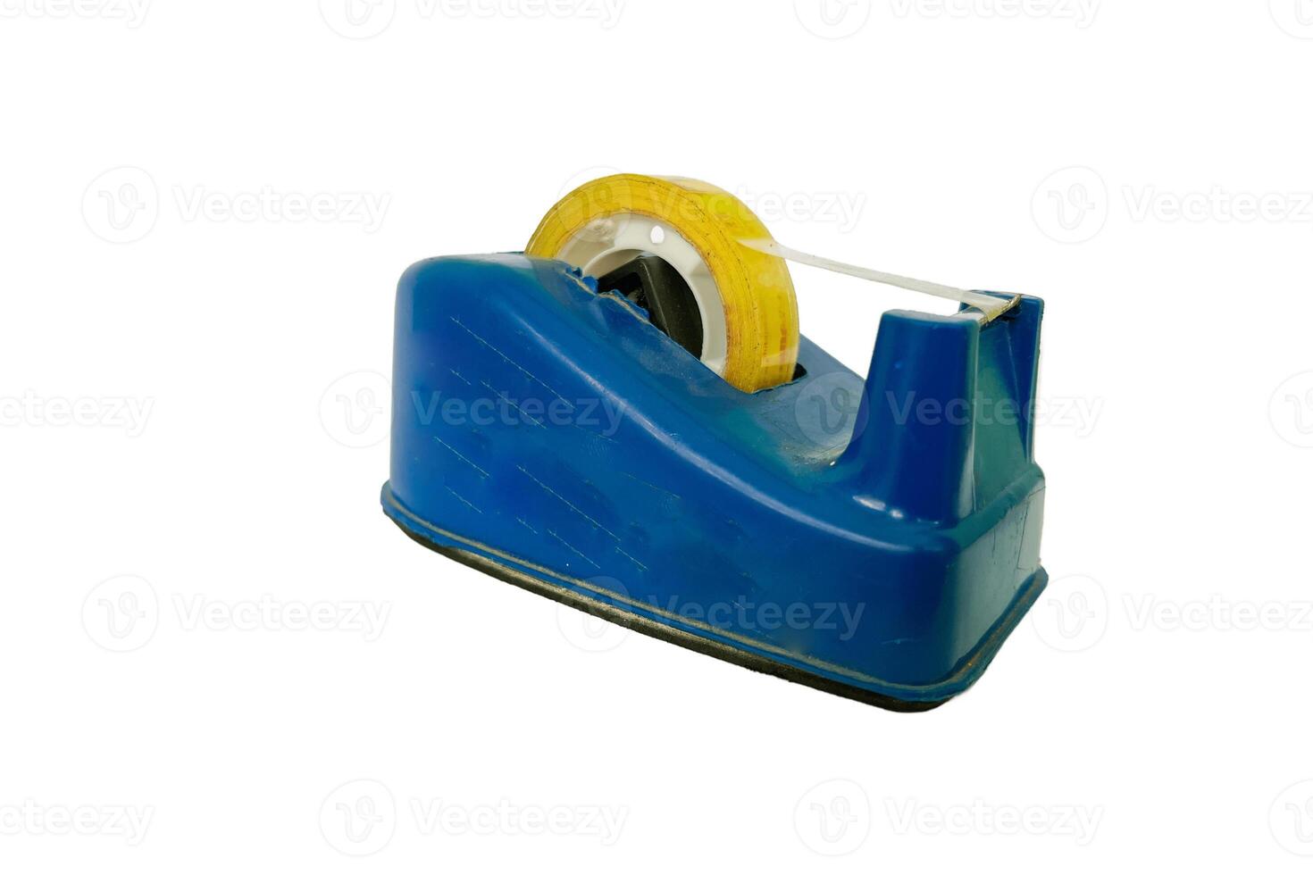 cellophane tape stand with tape, isolated on white background photo