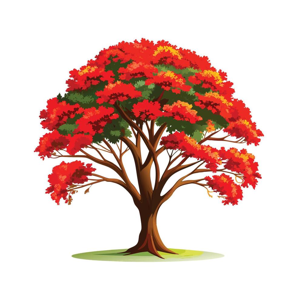 Beautiful Single Big Tree Illustration vector