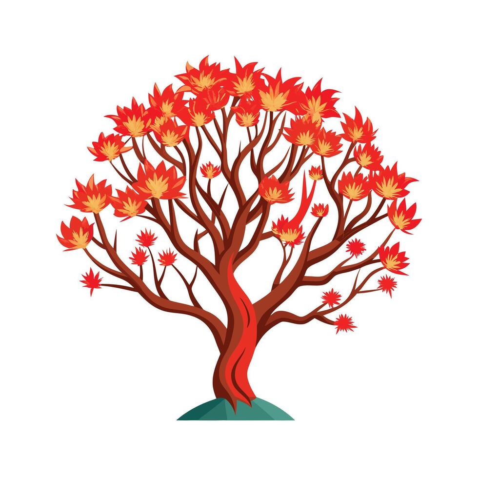 Beautiful Single Big Tree Illustration vector