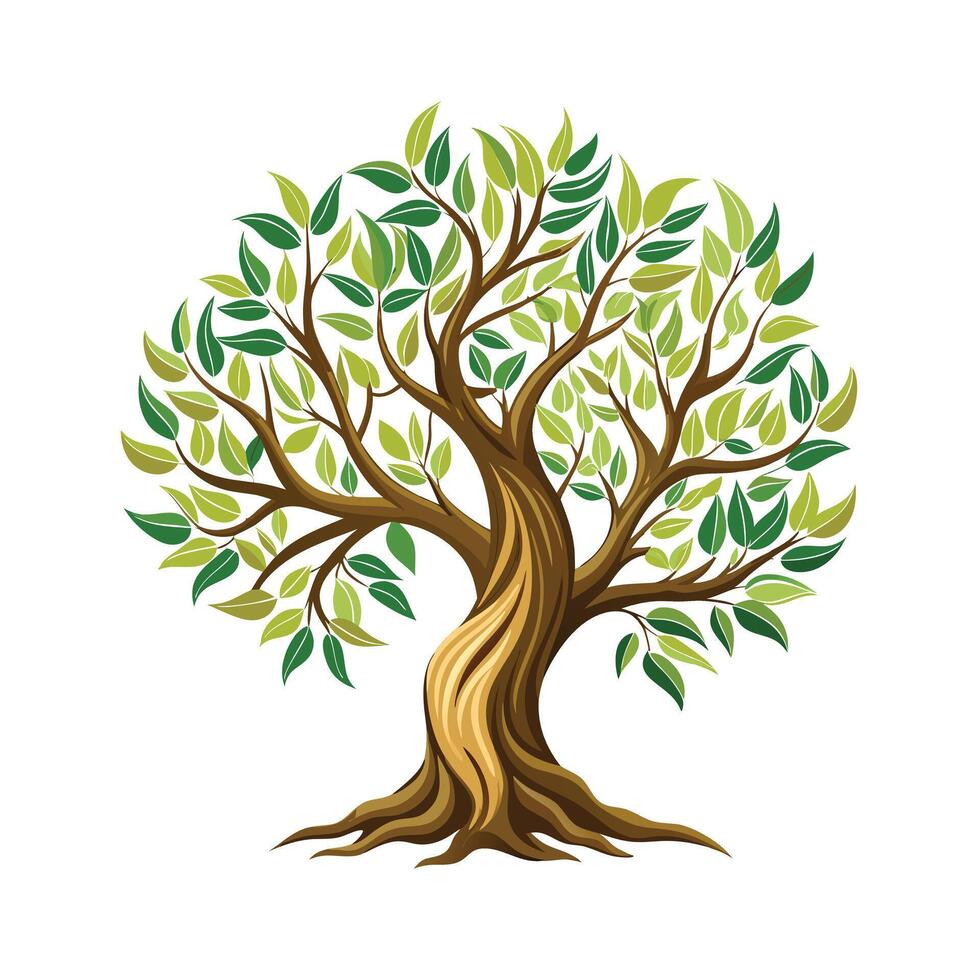 Beautiful Single Big Tree Illustration vector