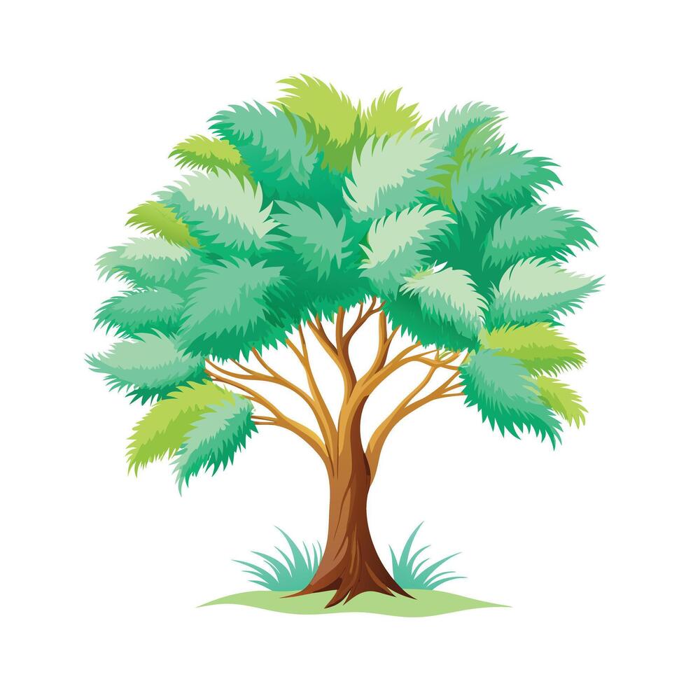 Beautiful Single Big Tree Illustration vector