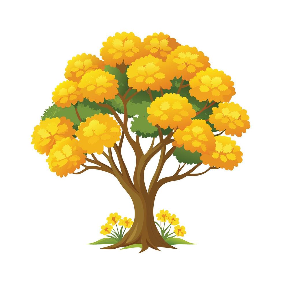 Beautiful Single Big Tree Illustration vector