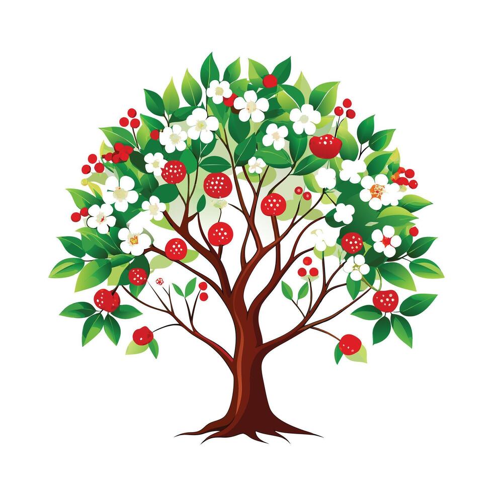 Beautiful Single Big Tree Illustration vector