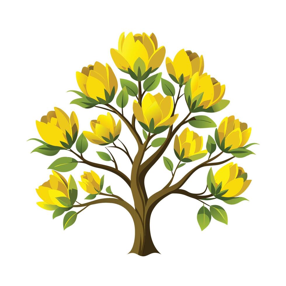 Beautiful Single Big Tree Illustration vector