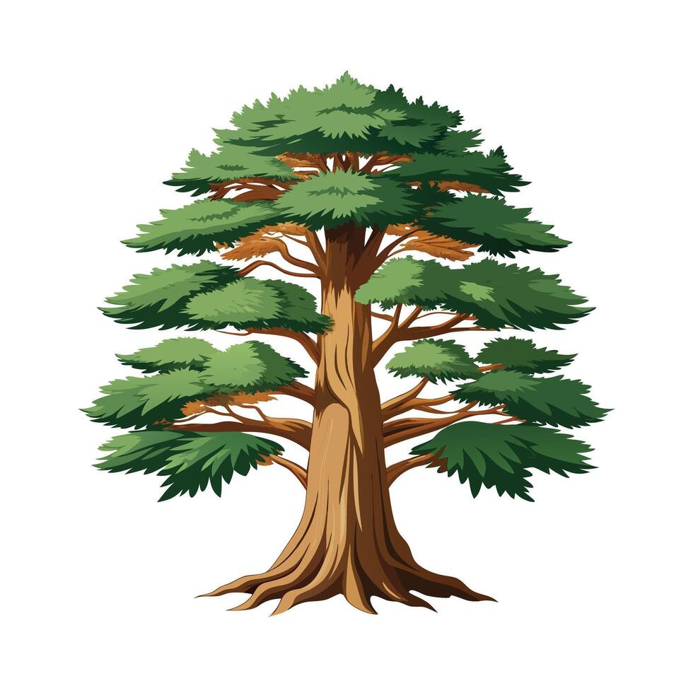 Beautiful Single Big Tree Illustration vector