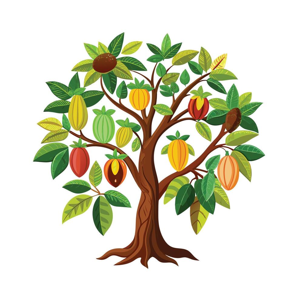 Beautiful Single Big Tree Illustration vector