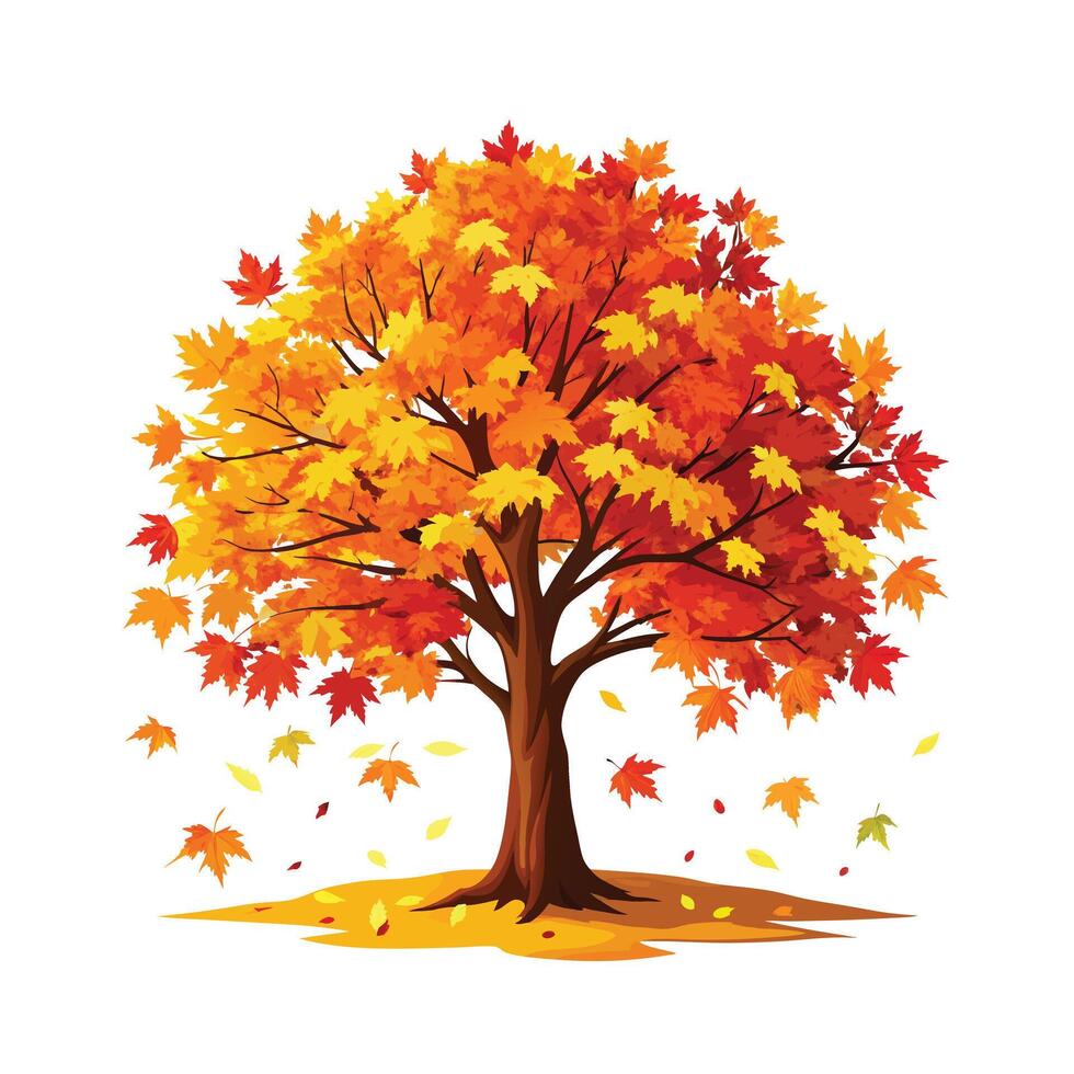 Beautiful Single Big Tree Illustration vector