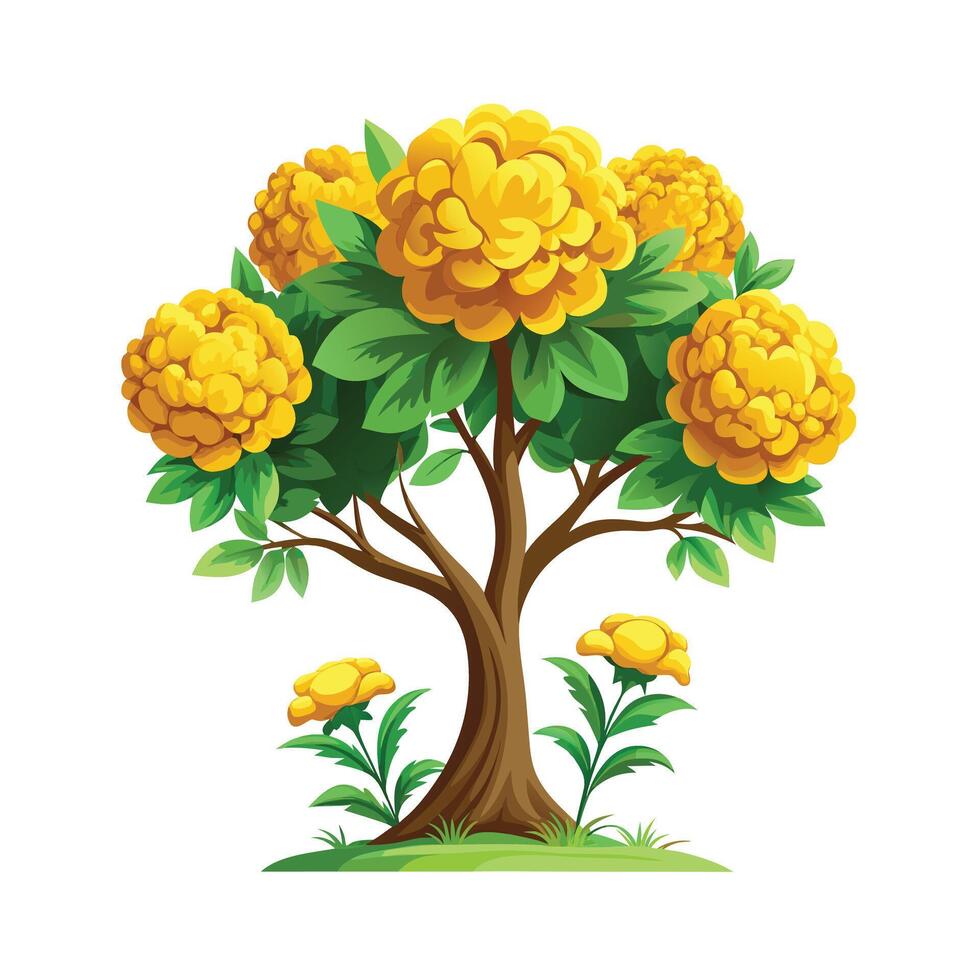 Beautiful Single Big Tree Illustration vector