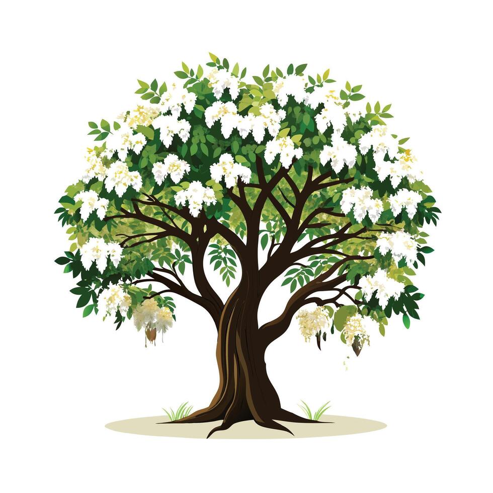 Beautiful Single Big Tree Illustration vector