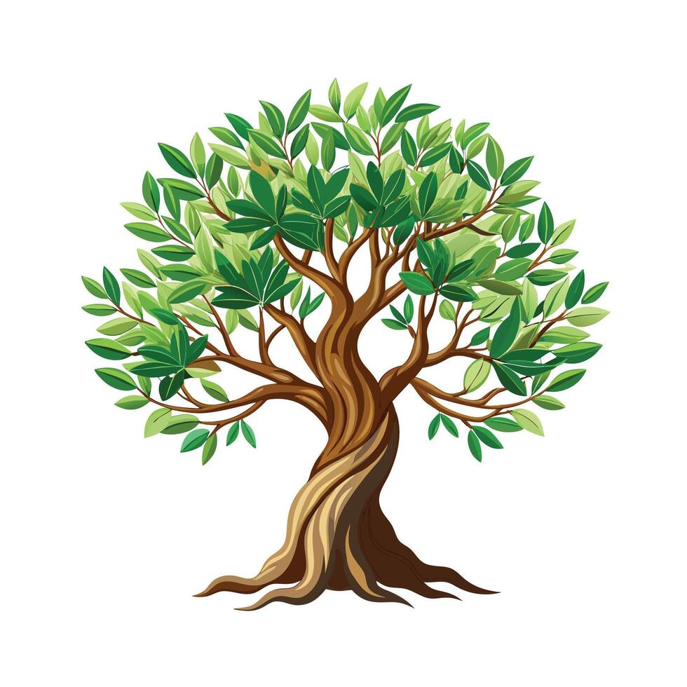Beautiful Single Big Tree Illustration vector