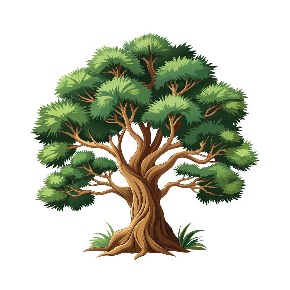 Beautiful Single Big Tree Illustration vector
