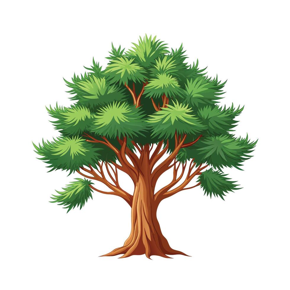 Beautiful Single Big Tree Illustration vector