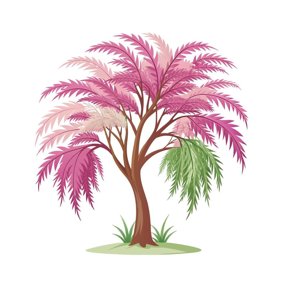 Beautiful Single Big Tree Illustration vector