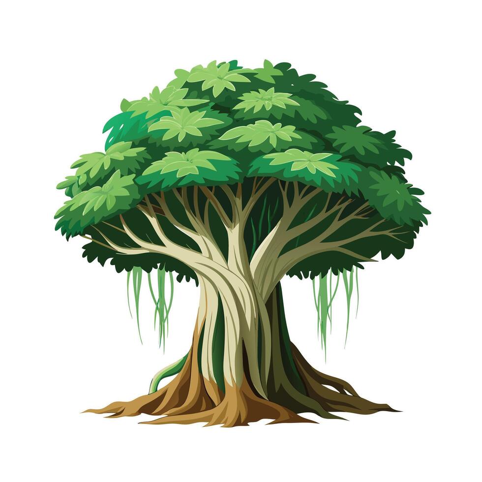 Beautiful Single Big Tree Illustration vector