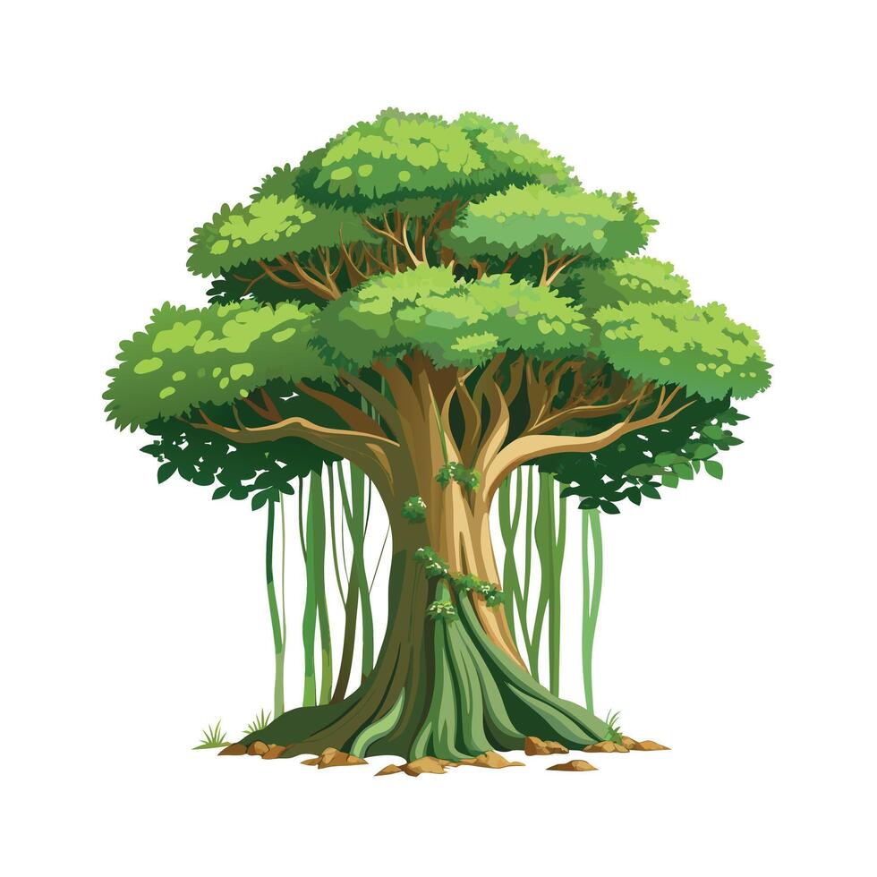 Beautiful Single Big Tree Illustration vector
