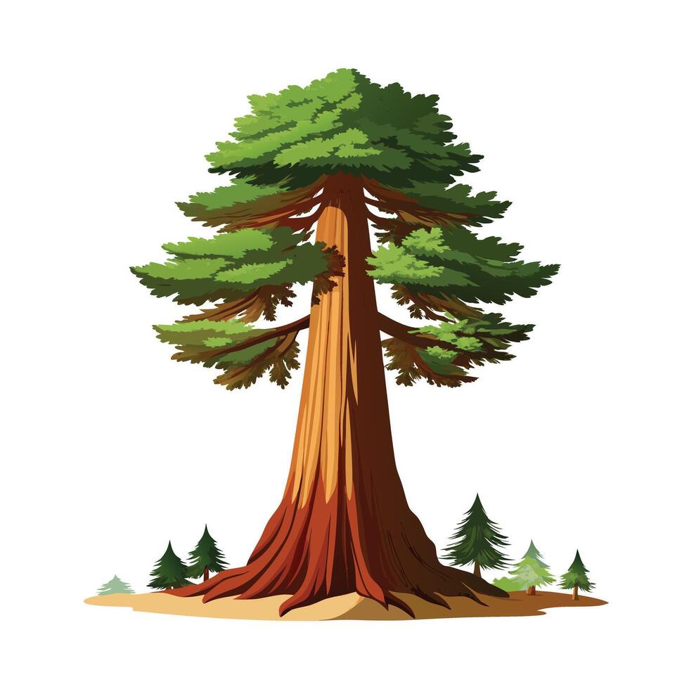 Beautiful Single Big Tree Illustration vector
