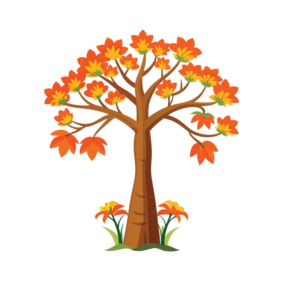 Beautiful Single Big Tree Illustration vector