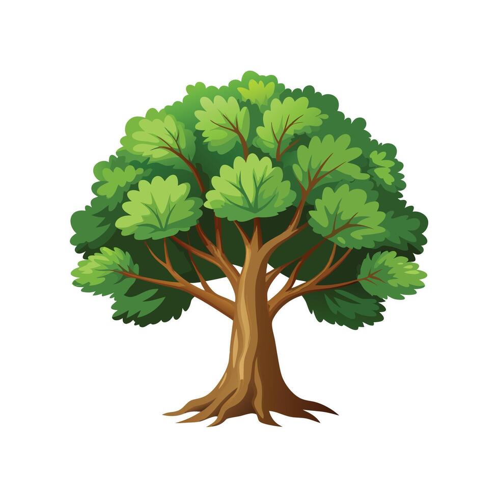 Beautiful Single Big Tree Illustration vector