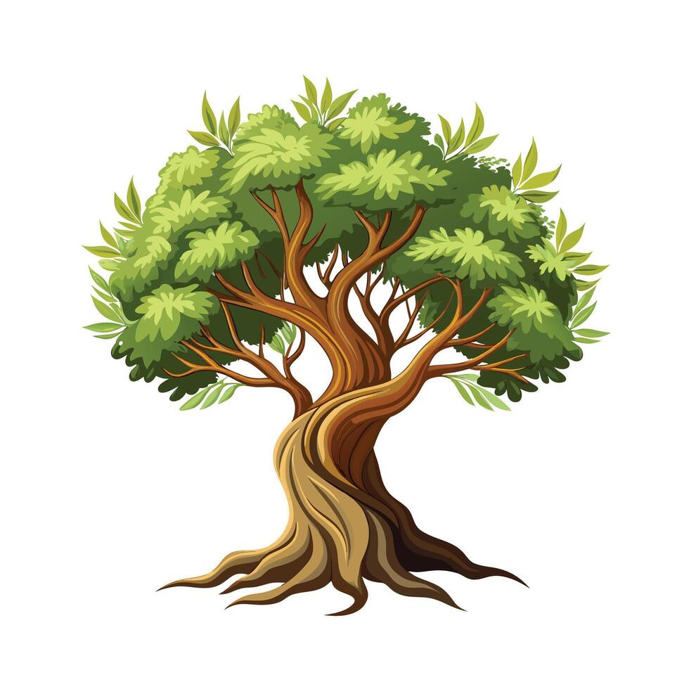 Beautiful Single Big Tree Illustration vector