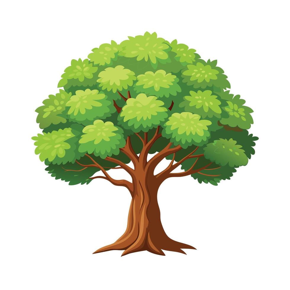 Beautiful Single Big Tree Illustration vector