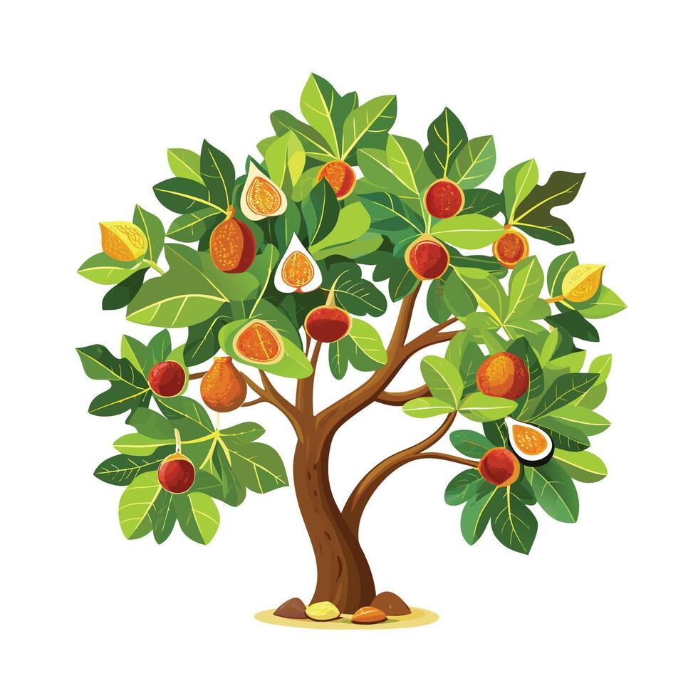 Beautiful Single Big Tree Illustration vector
