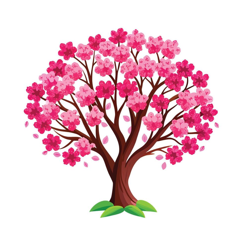 Beautiful Single Big Tree Illustration vector
