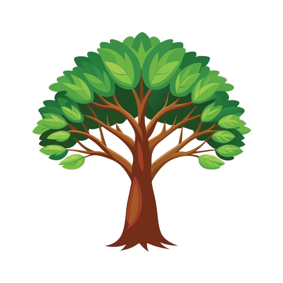Beautiful Single Big Tree Illustration vector