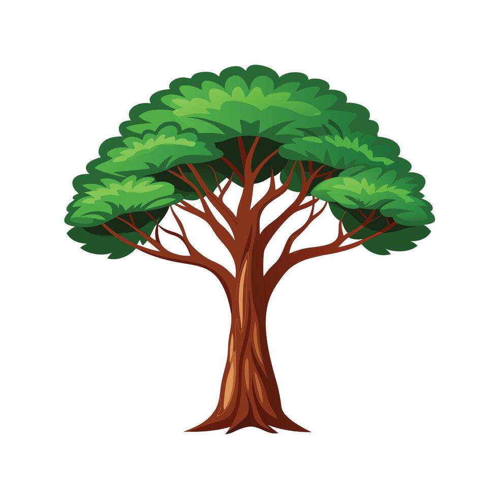 Beautiful Single Big Tree Illustration vector