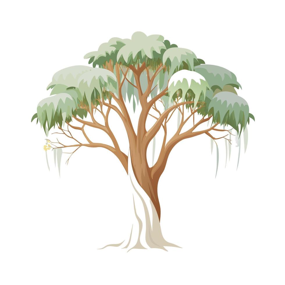 Beautiful Single Big Tree Illustration vector