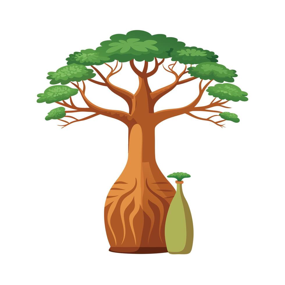 Beautiful Single Big Tree Illustration vector