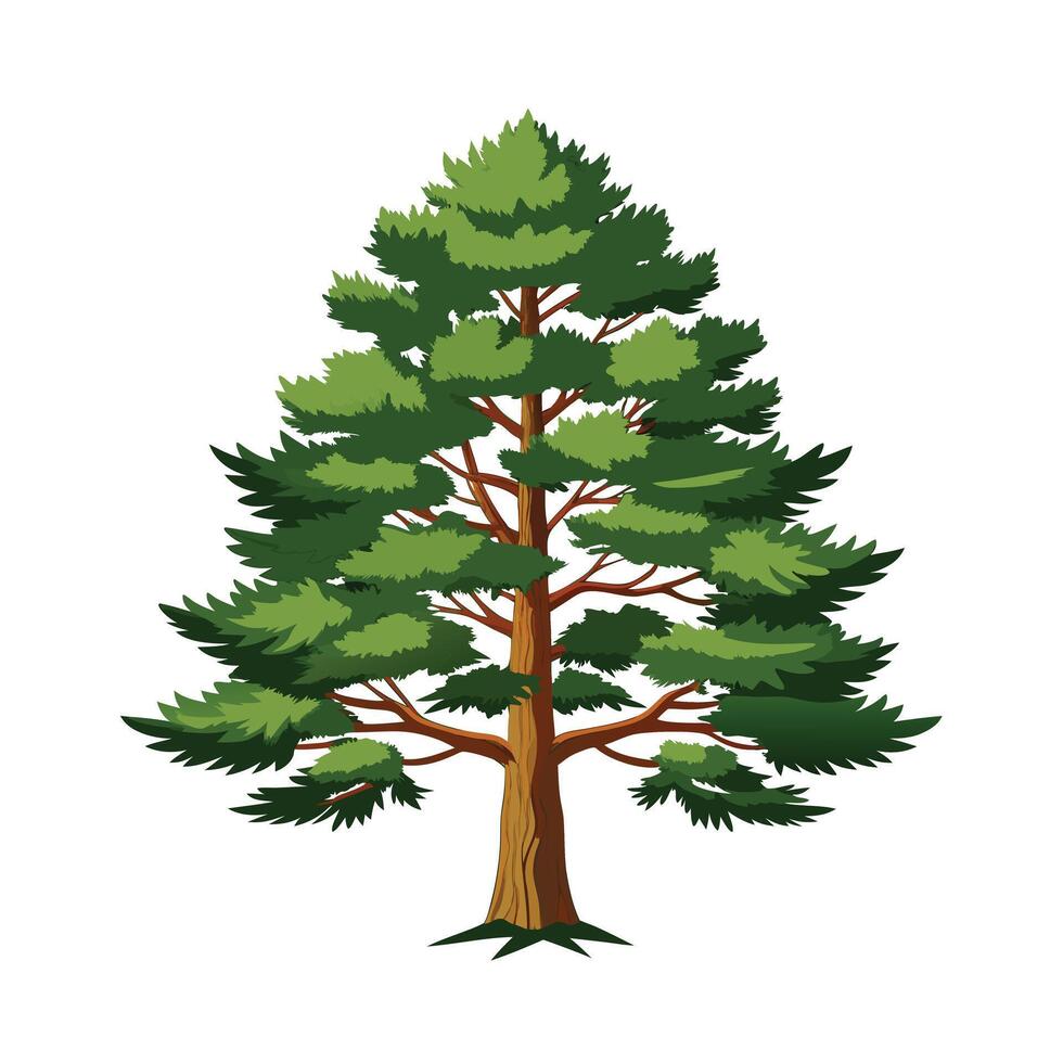 Beautiful Single Big Tree Illustration vector