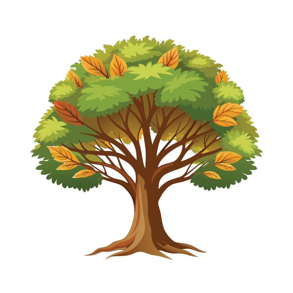 Beautiful Single Big Tree Illustration vector