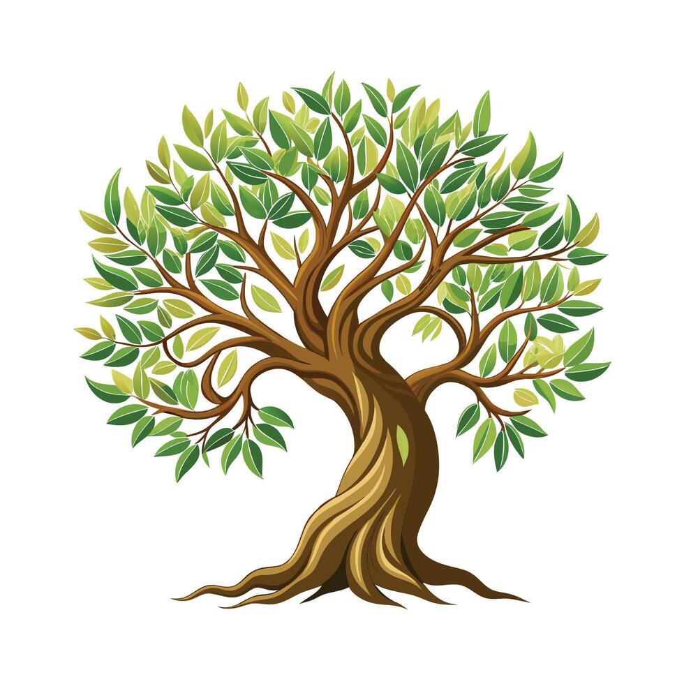 Beautiful Single Big Tree Illustration vector