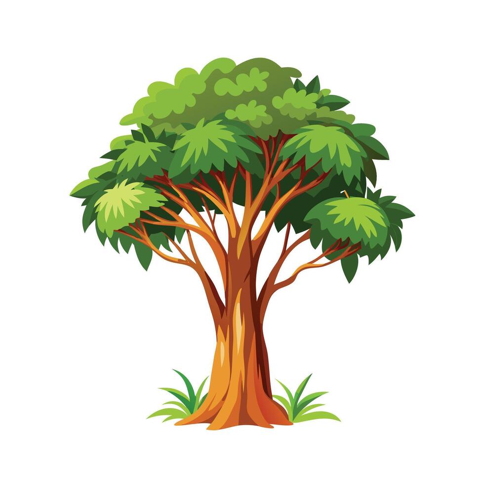 Beautiful Single Big Tree Illustration vector
