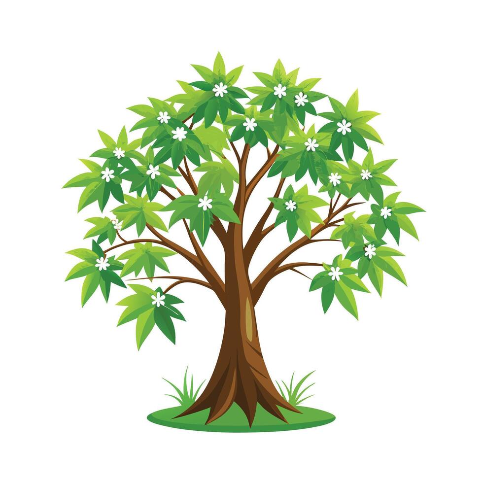 Beautiful Single Big Tree Illustration vector