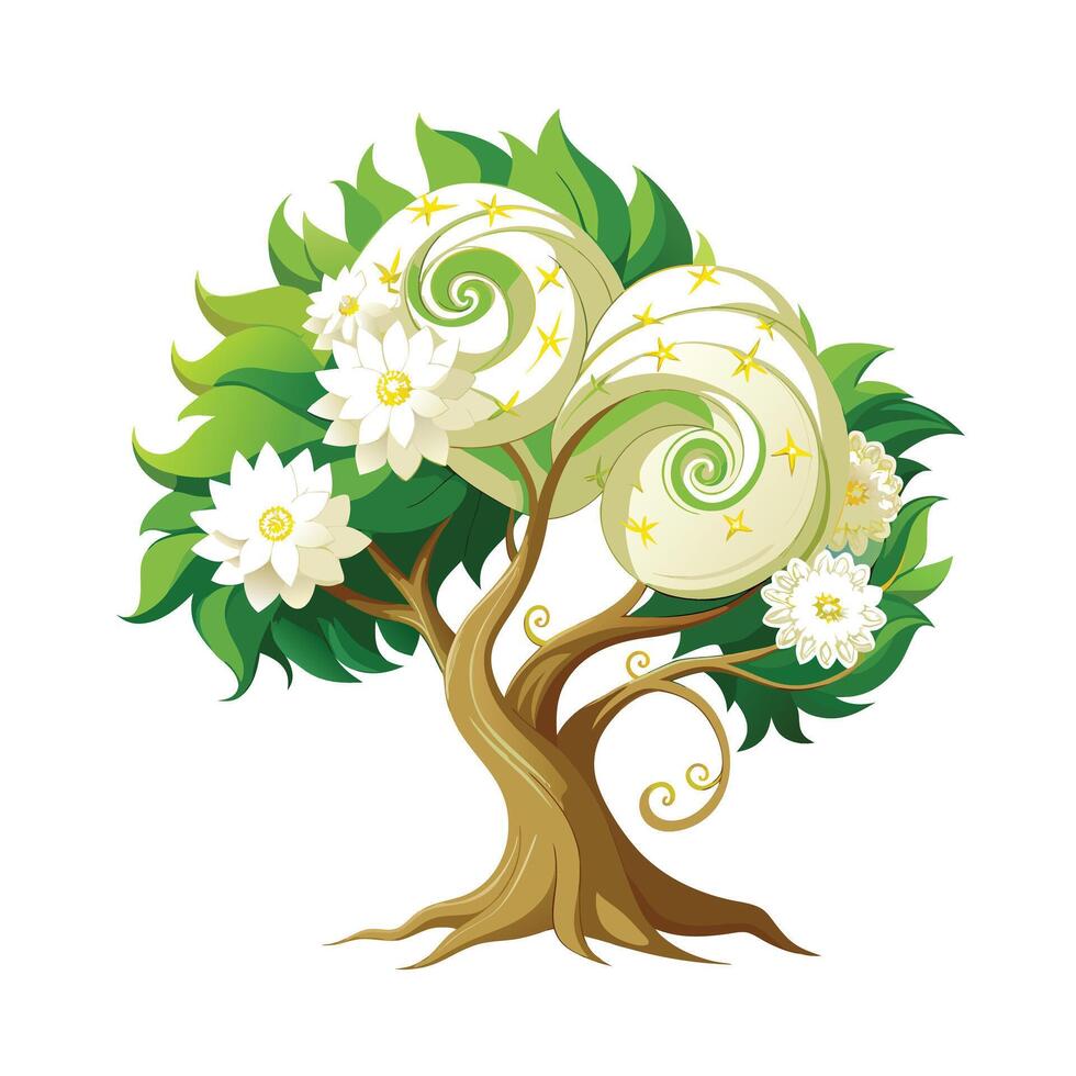 Beautiful Single Big Tree Illustration vector