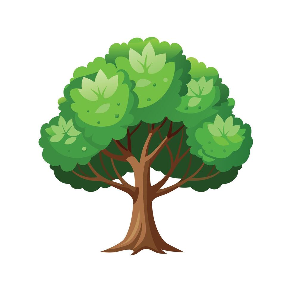 Beautiful Single Big Tree Illustration vector