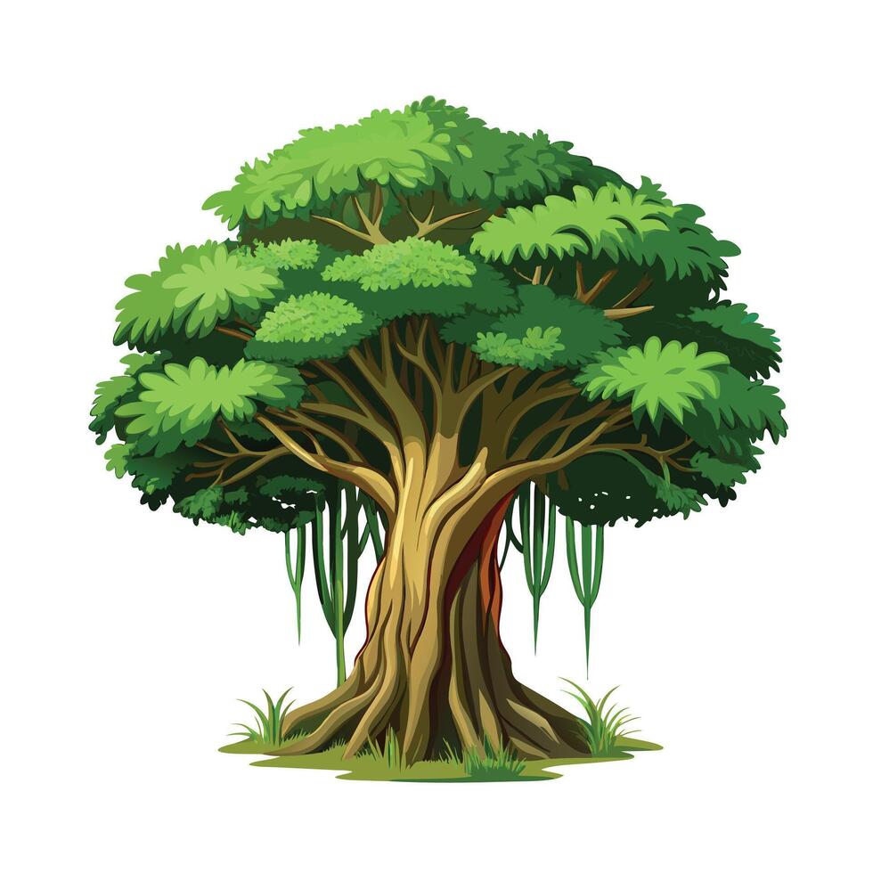 Beautiful Single Big Tree Illustration vector
