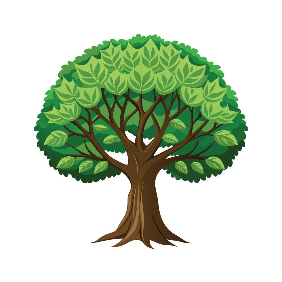 Beautiful Single Big Tree Illustration vector